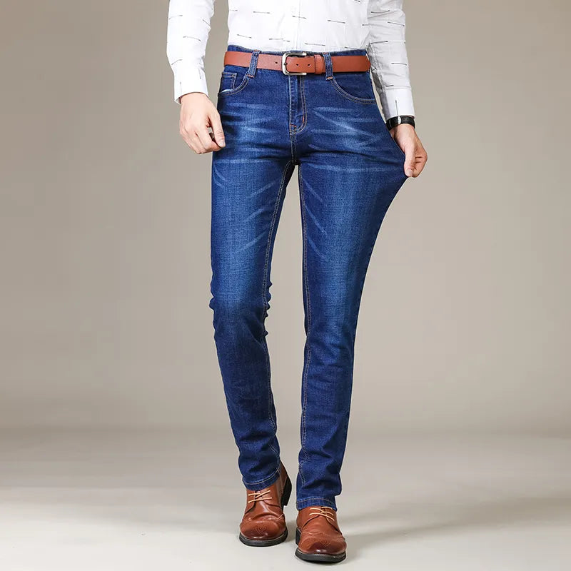 Lige jeans med stretch i holdbart materiale – billede 5