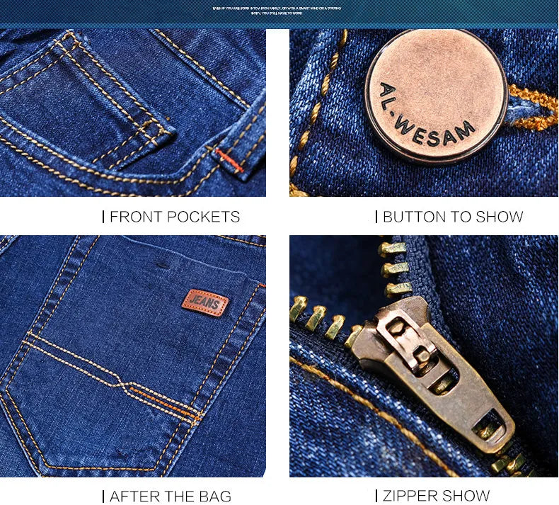 Lige jeans med stretch i holdbart materiale – billede 6