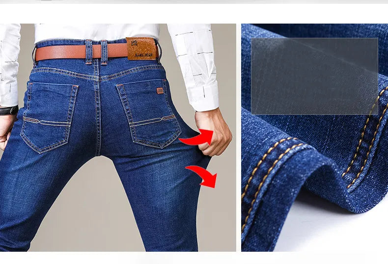 Lige jeans med stretch i holdbart materiale – billede 10