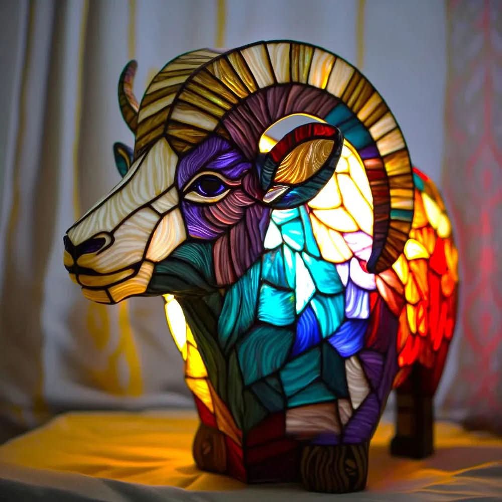DYRGLANS bordlampe i glas med dyremotiv – billede 7