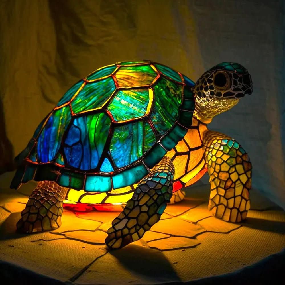 DYRGLANS bordlampe i glas med dyremotiv – billede 11