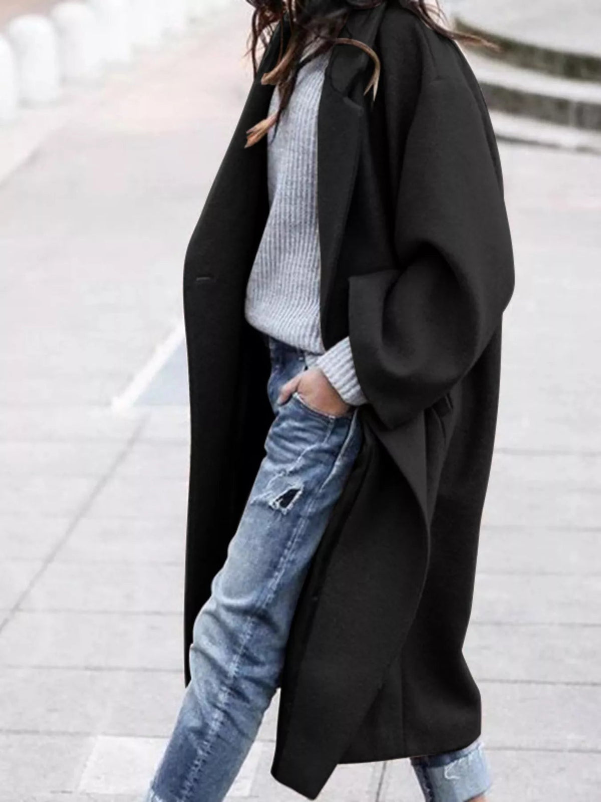 ELLEVANG oversized lang frakke til damer – billede 5