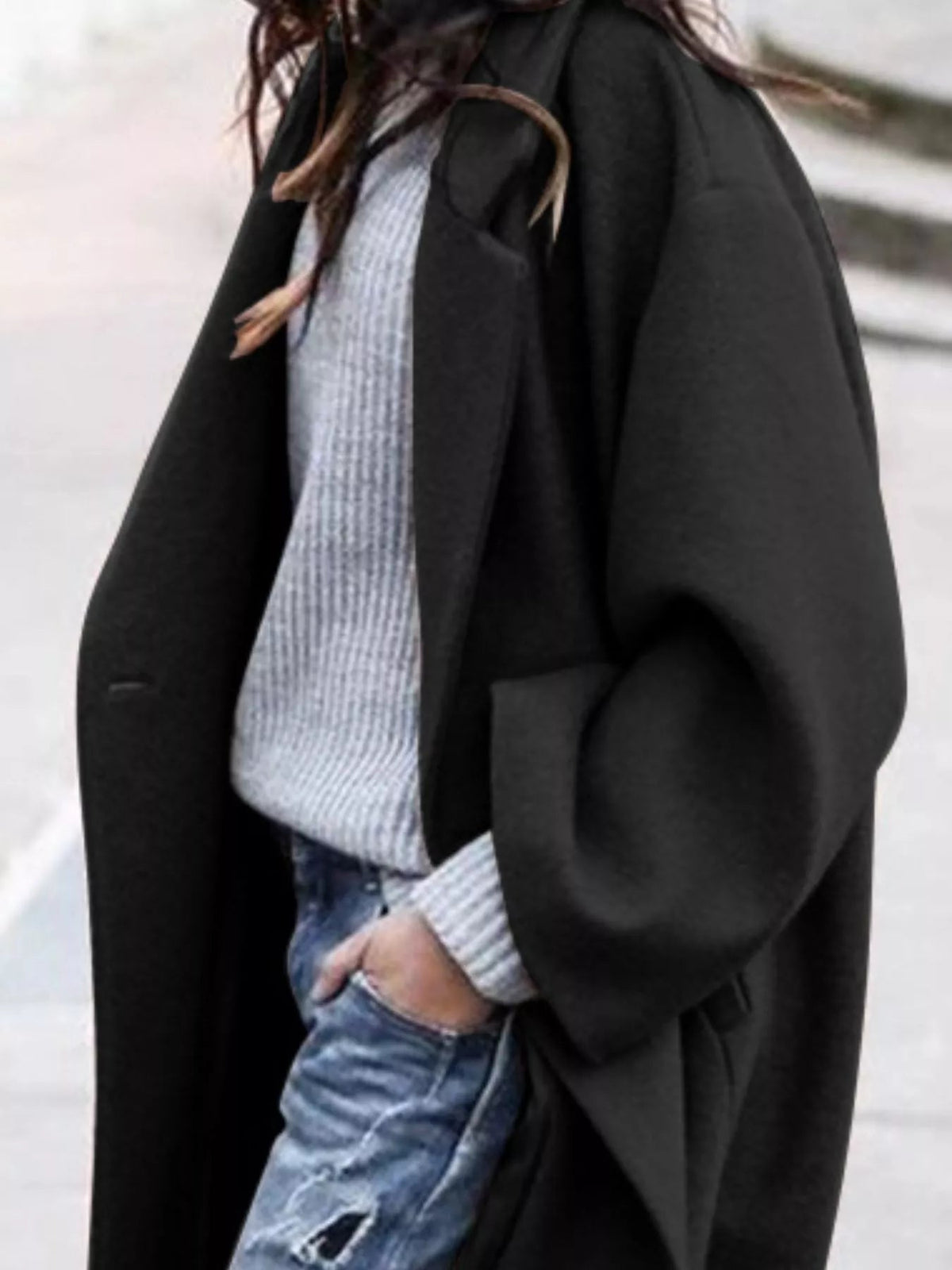ELLEVANG oversized lang frakke til damer – billede 6
