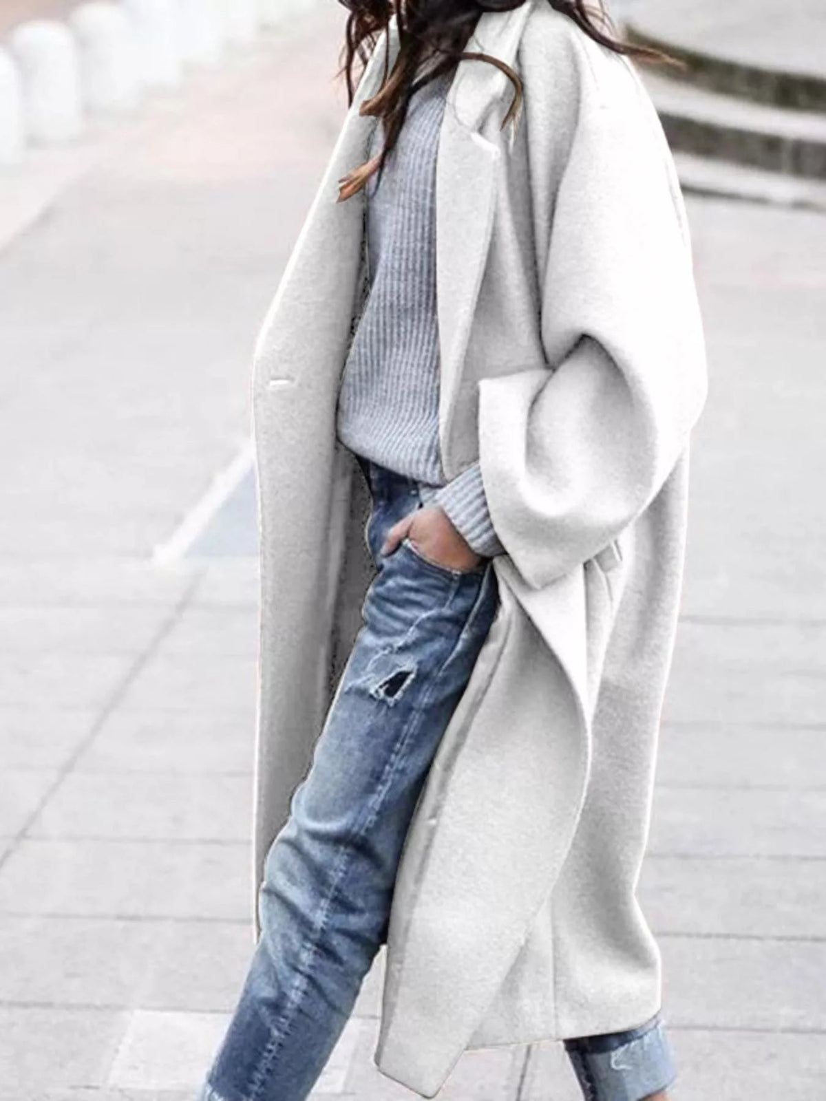 ELLEVANG oversized lang frakke til damer – billede 11