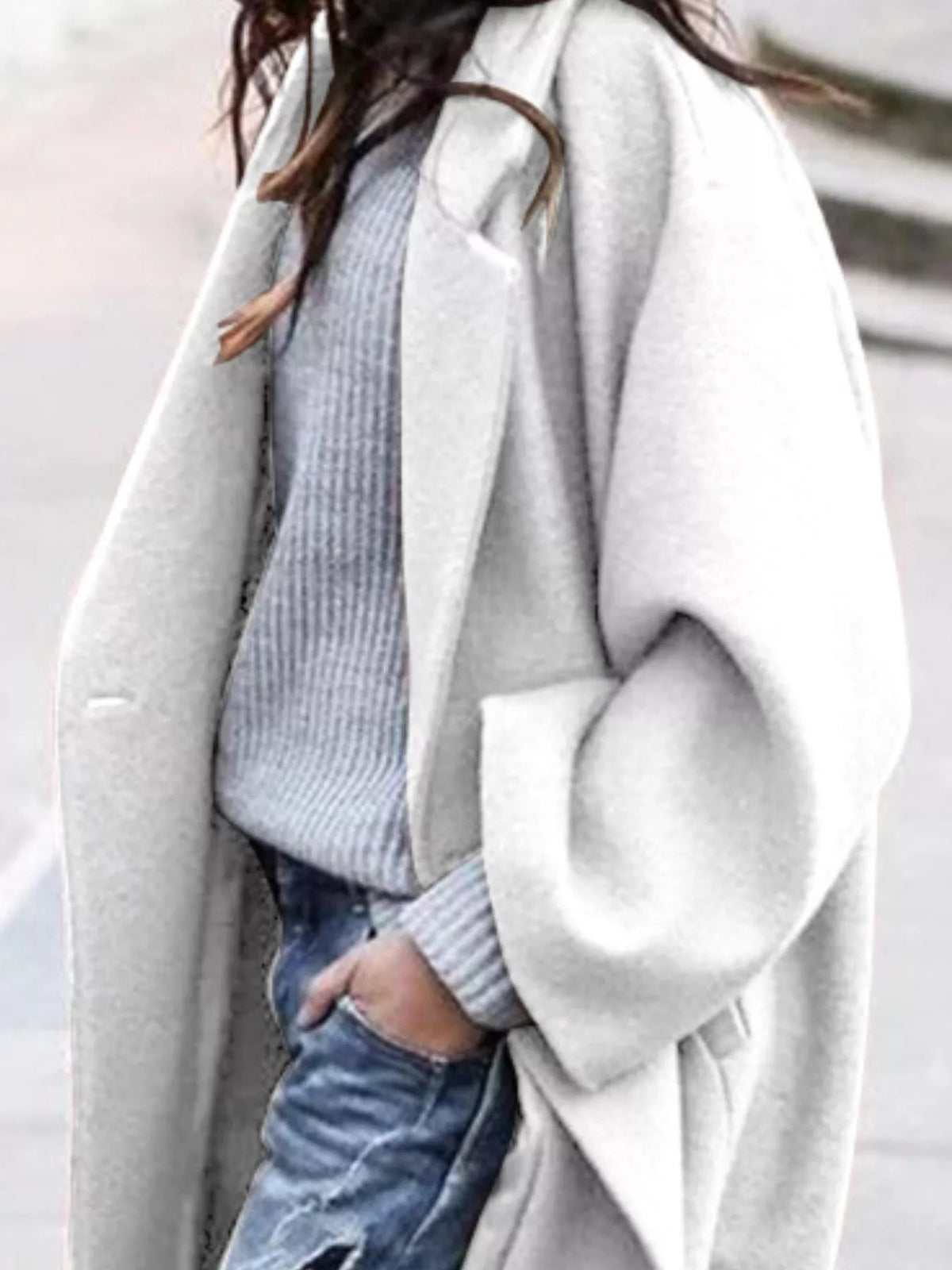 ELLEVANG oversized lang frakke til damer – billede 12