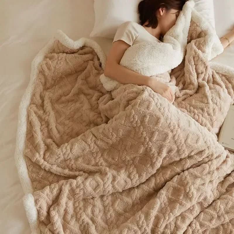 FÅREVANG blødt lammeuldstæppe i mikrofiberflonel – billede 4