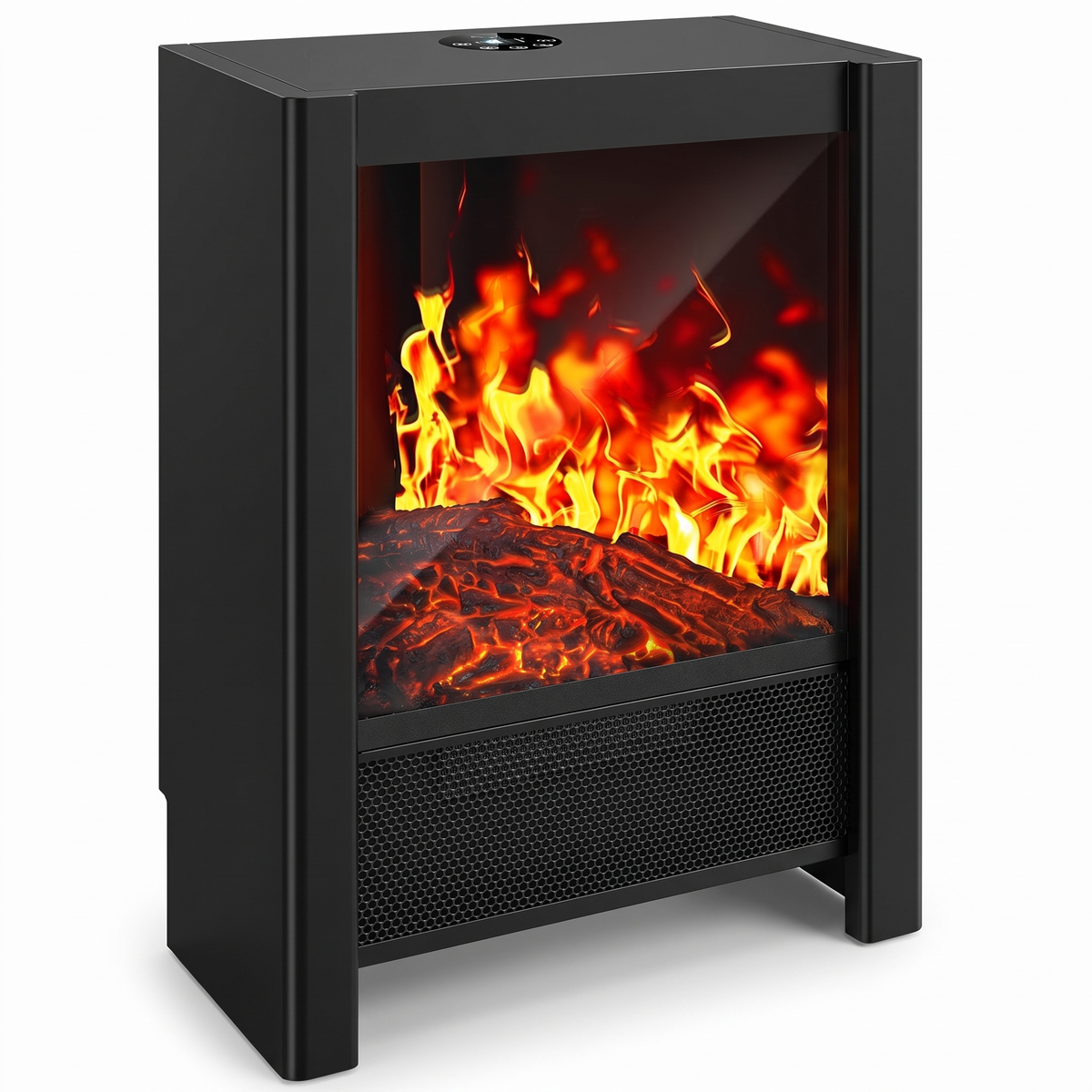 Fritstående elektrisk pejs med LED-flammeeffekt – billede 8