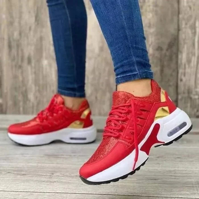GANGLETTE ortopædiske sneakers til damer i beige set fra siden
