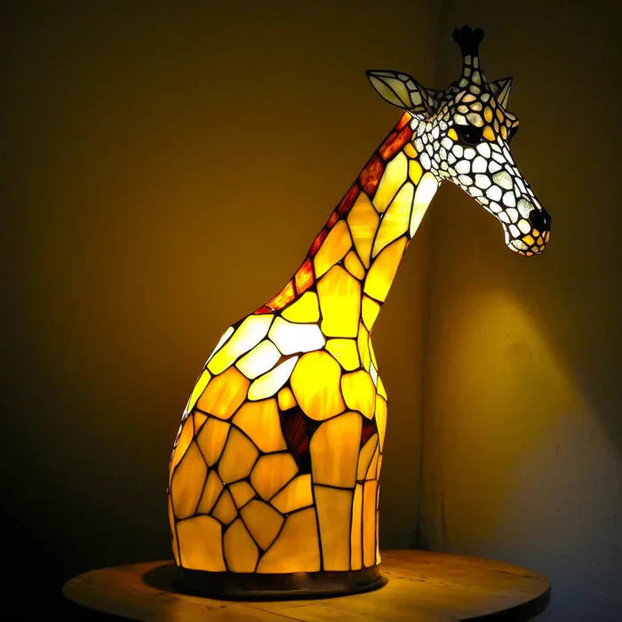 GLASFAUNA kunstnerisk bordlampe i farvet glas – billede 17