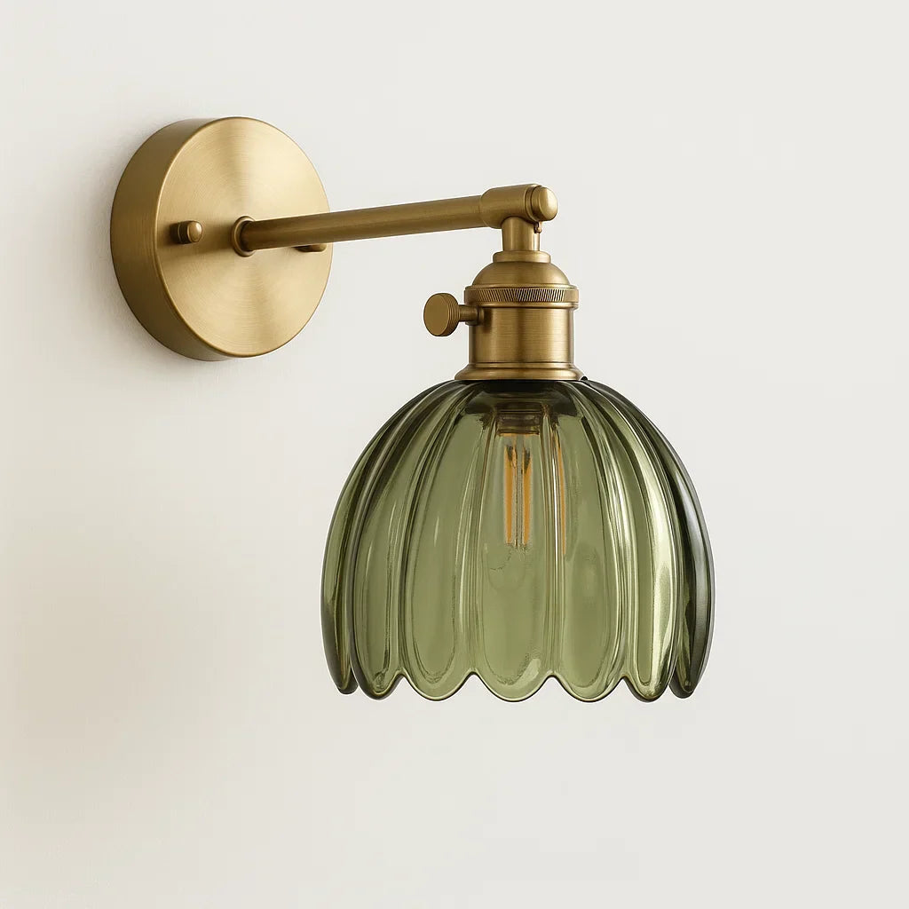 GLASLYNG retro væglampe i metal og glas – billede 3