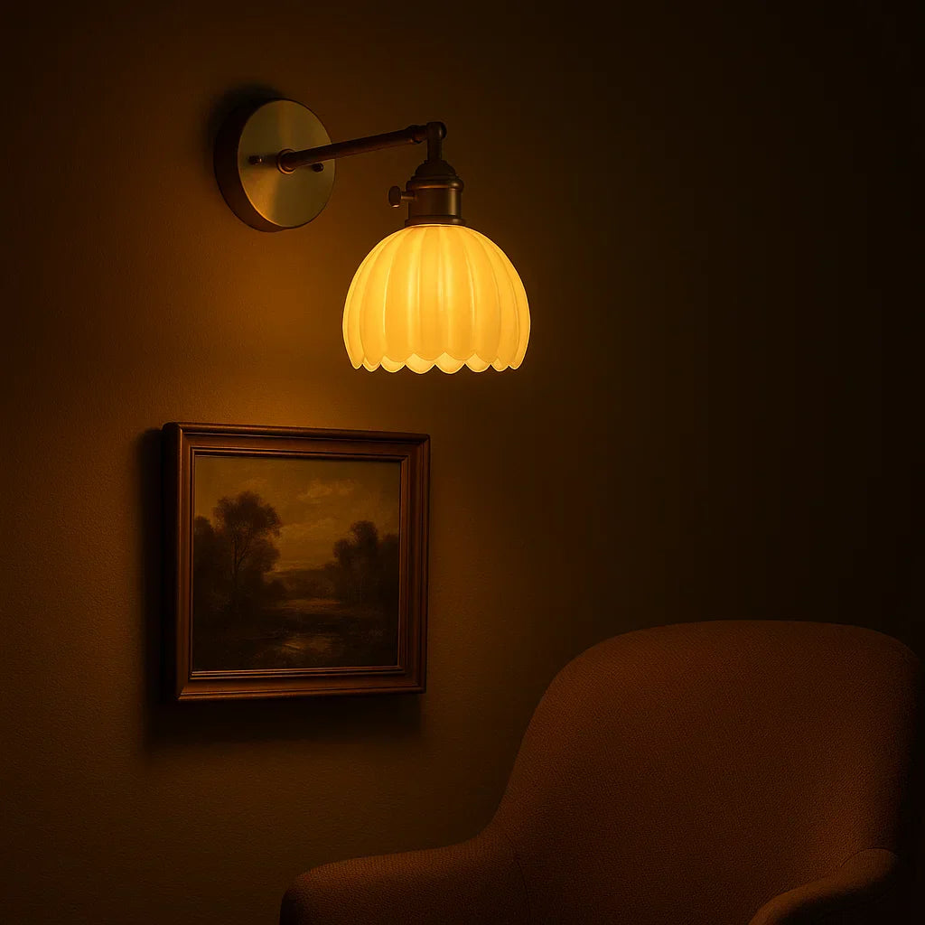 GLASLYNG retro væglampe i metal og glas – billede 9