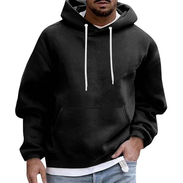 Lang blød hoodie til mænd med rummelig hætte – billede 3