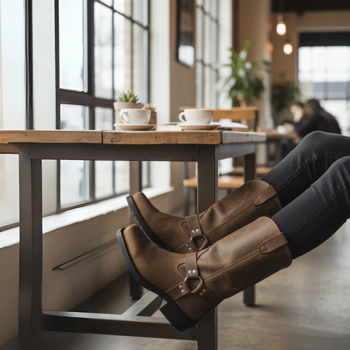JERNGREB robuste herrestøvler med harness-design – billede 3