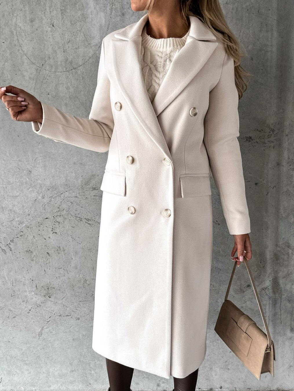 Elegant varm vinterjakke til damer i khaki – billede 3