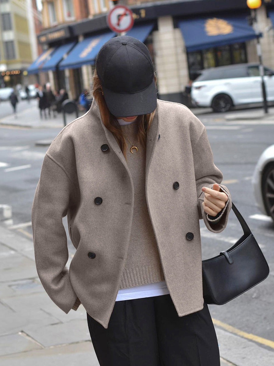 KNAPHOLT oversize damejakke i khaki – billede 3
