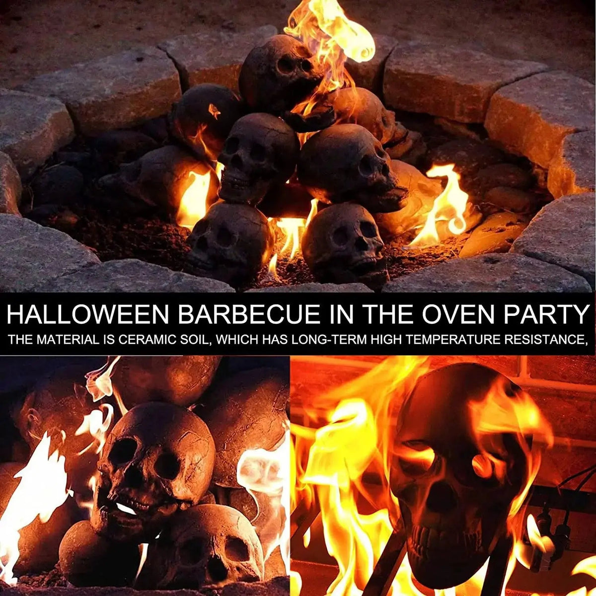 Sort kraniefigur i resin til gotisk indretning og halloween – billede 5
