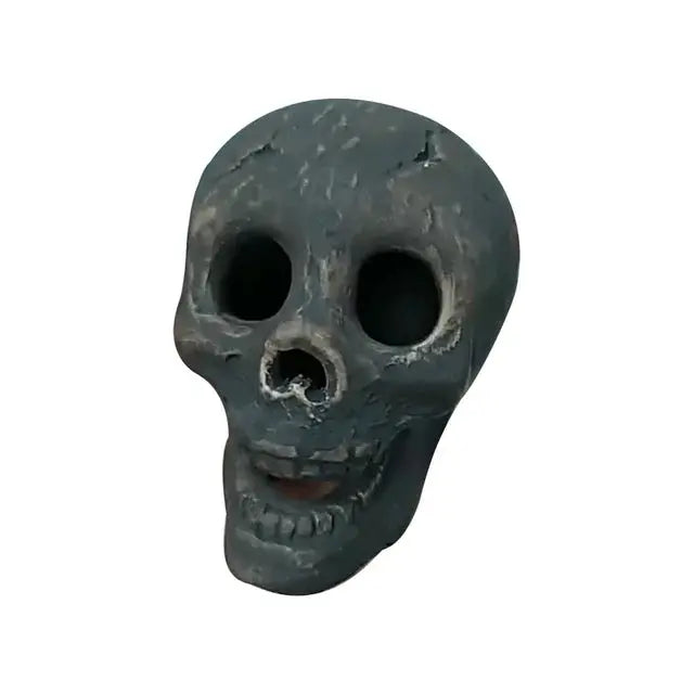Sort kraniefigur i resin til gotisk indretning og halloween – billede 6