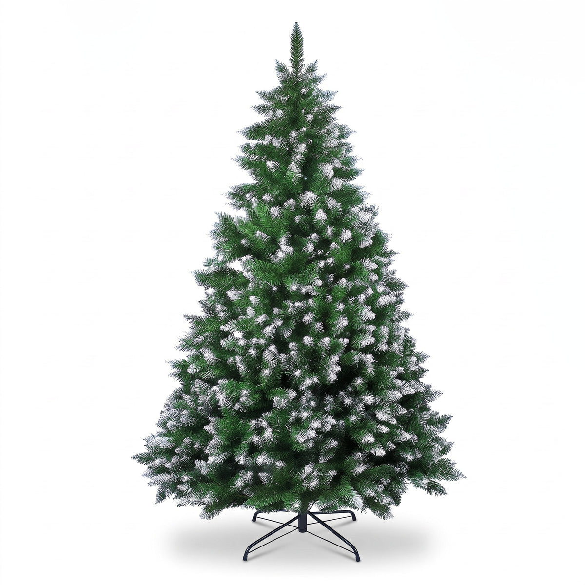 Kunstigt juletræ med hængslede grene og juletræstæppe, 213 eller 244 cm i 6 farver