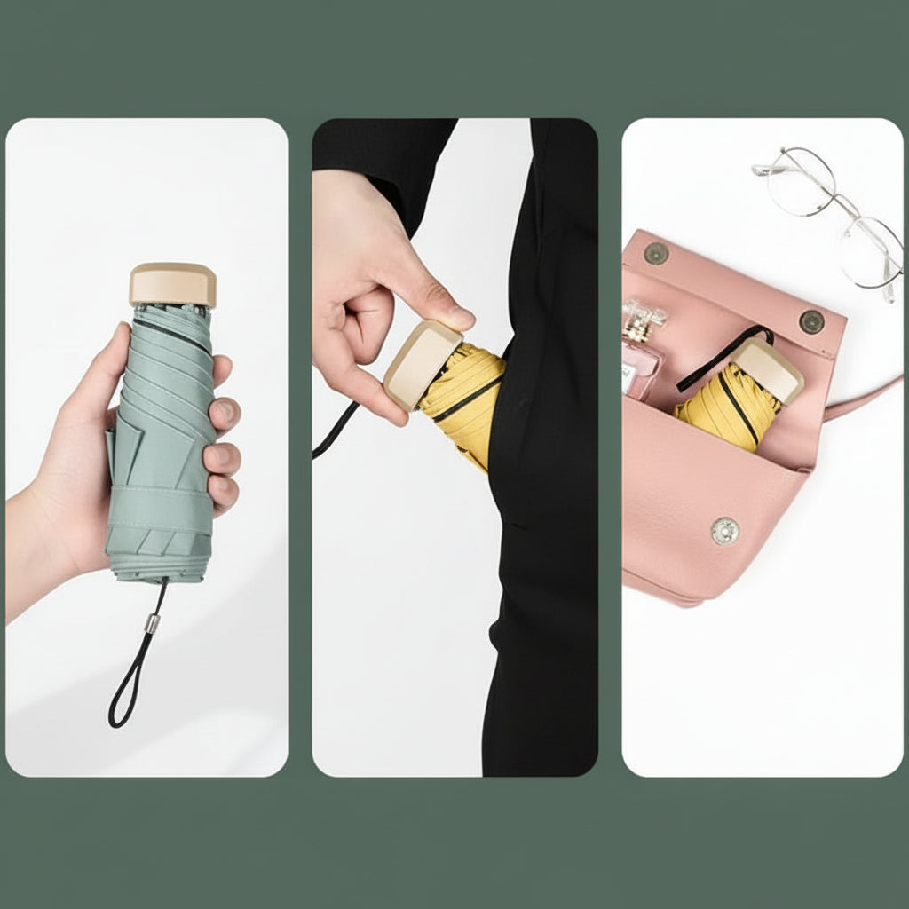 LOMMEBY ultrakompakt miniparaply med UV- og regnbeskyttelse – billede 4
