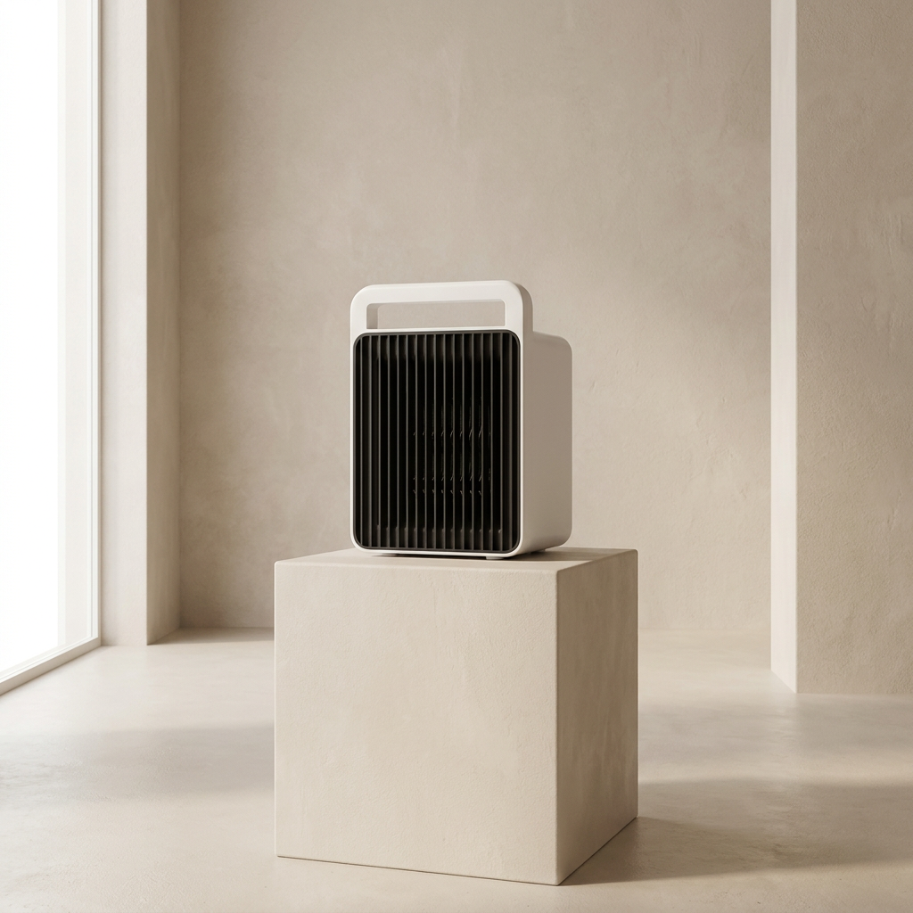 LYNVARME bærbar varmeovn på 600 W set forfra