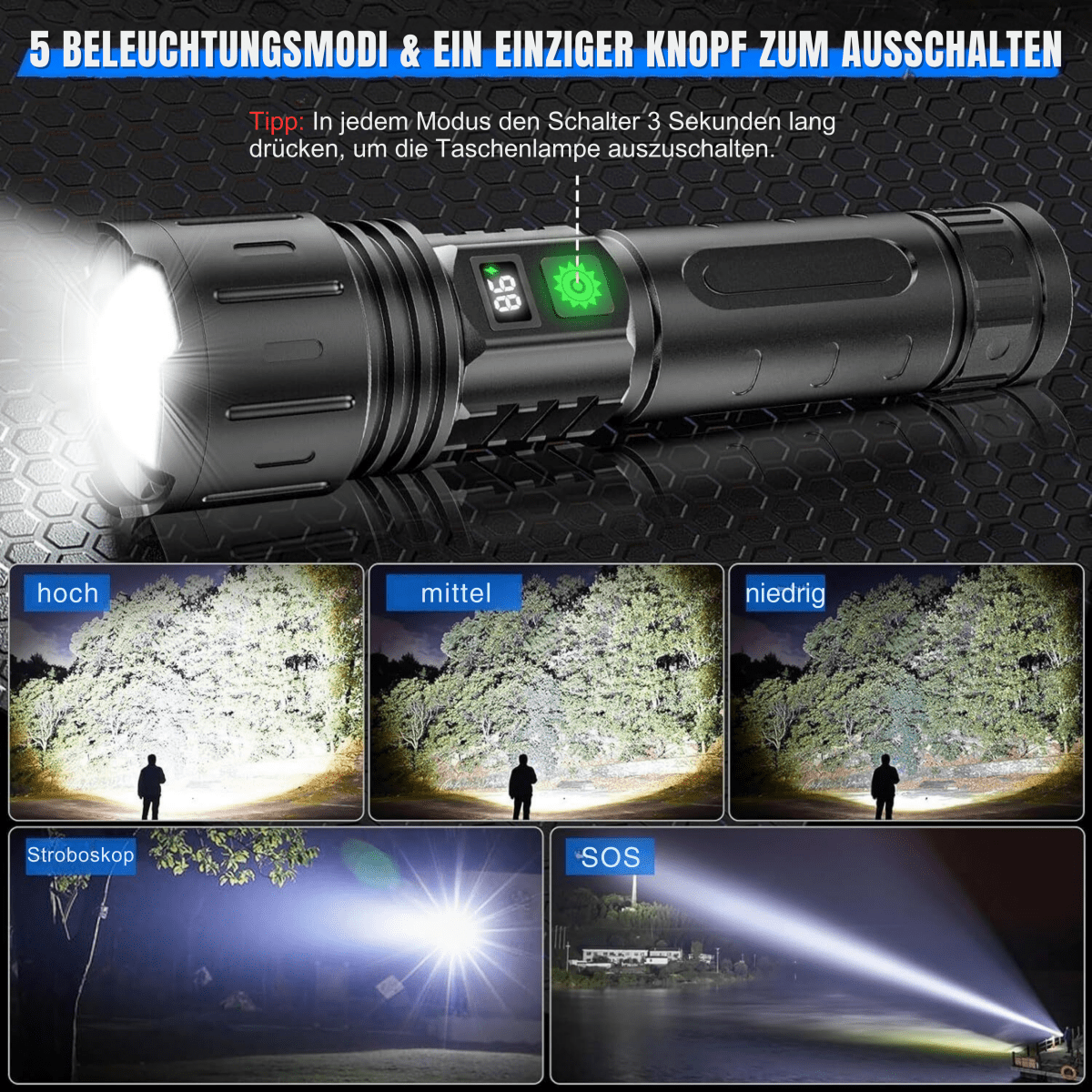 LYSKRAFT LED-lommelygte i aluminium – billede 4