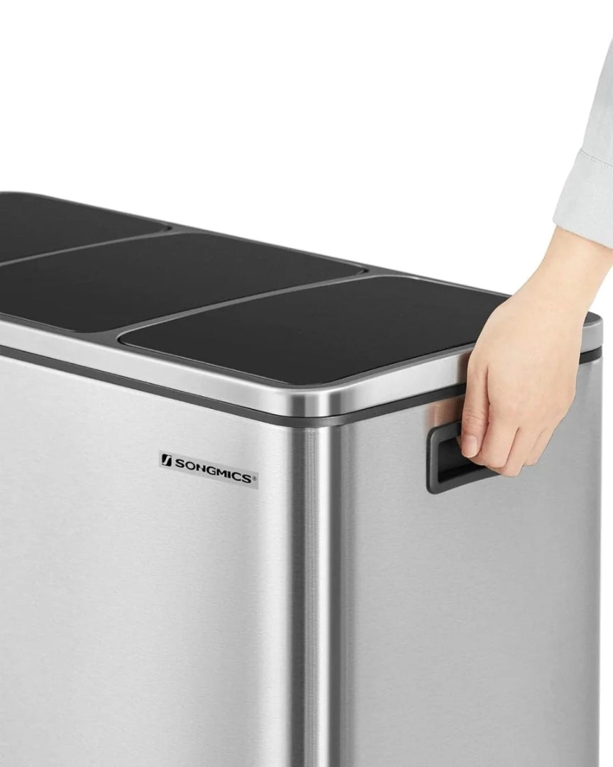 54L tredelt pedalspand i rustfrit stål – produktvisning 8 | Noreva Home