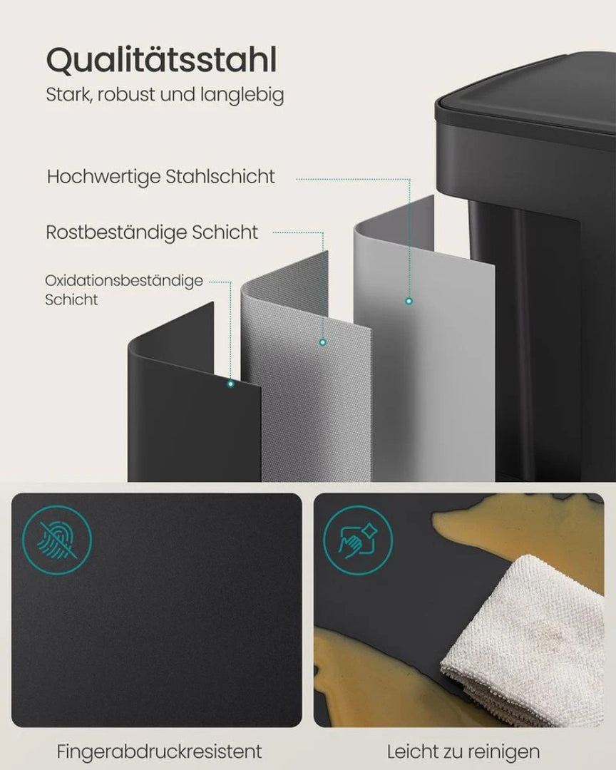60L dobbelt pedalspand med udtagelige beholdere – produktvisning 8 | Noreva Home