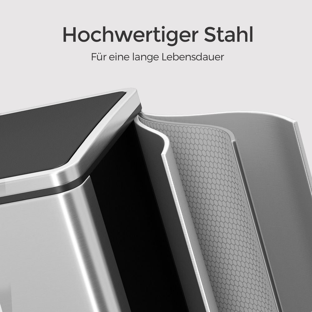 Affaldssorteringsspand med 2 rum á 30 liter – dobbelt skraldespand til kildesortering – produktvisning 11 | Noreva Home