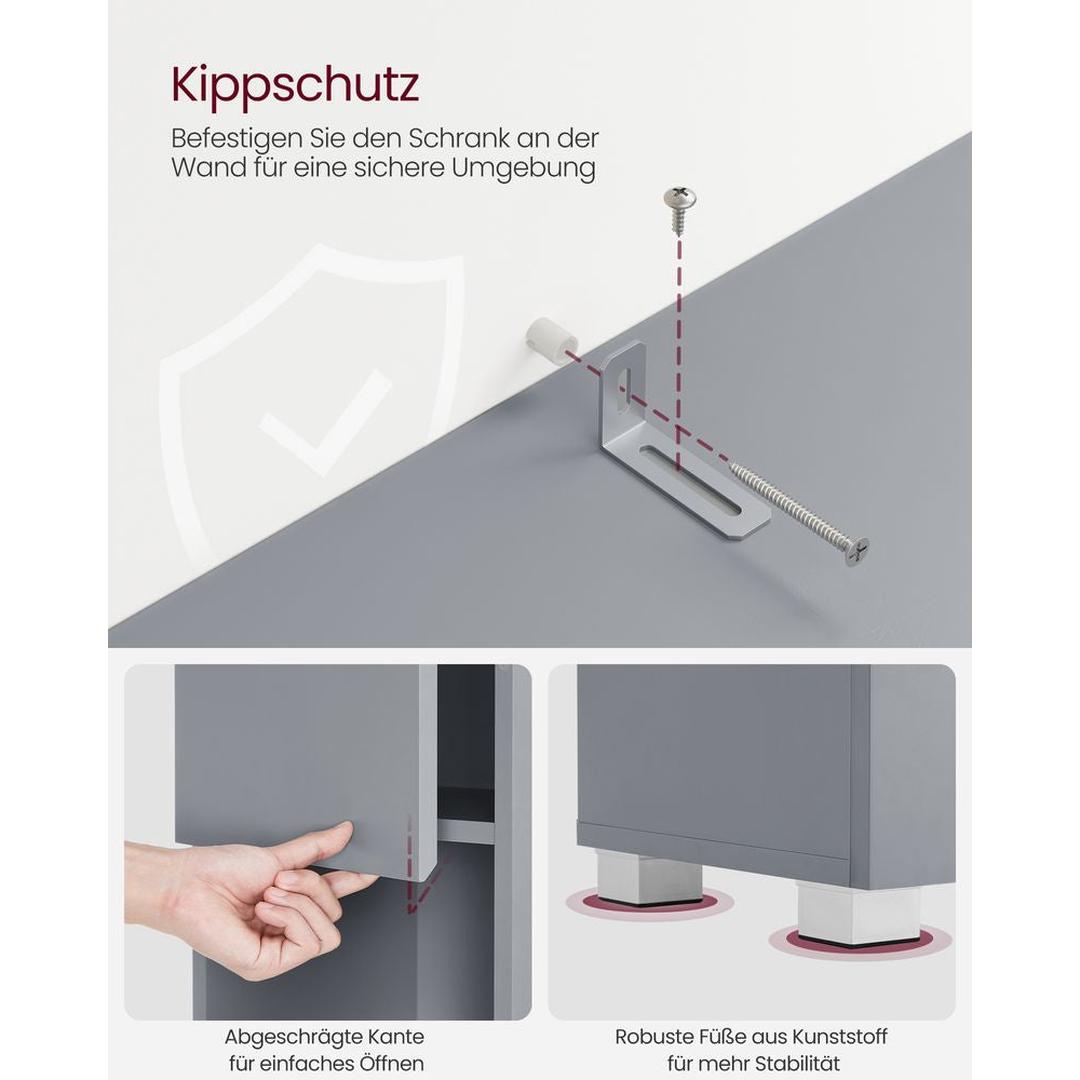 Badeværelsesskab 30 × 30 × 170 cm – Højskab med Over- og Underskab – produktvisning 12 | Noreva Home