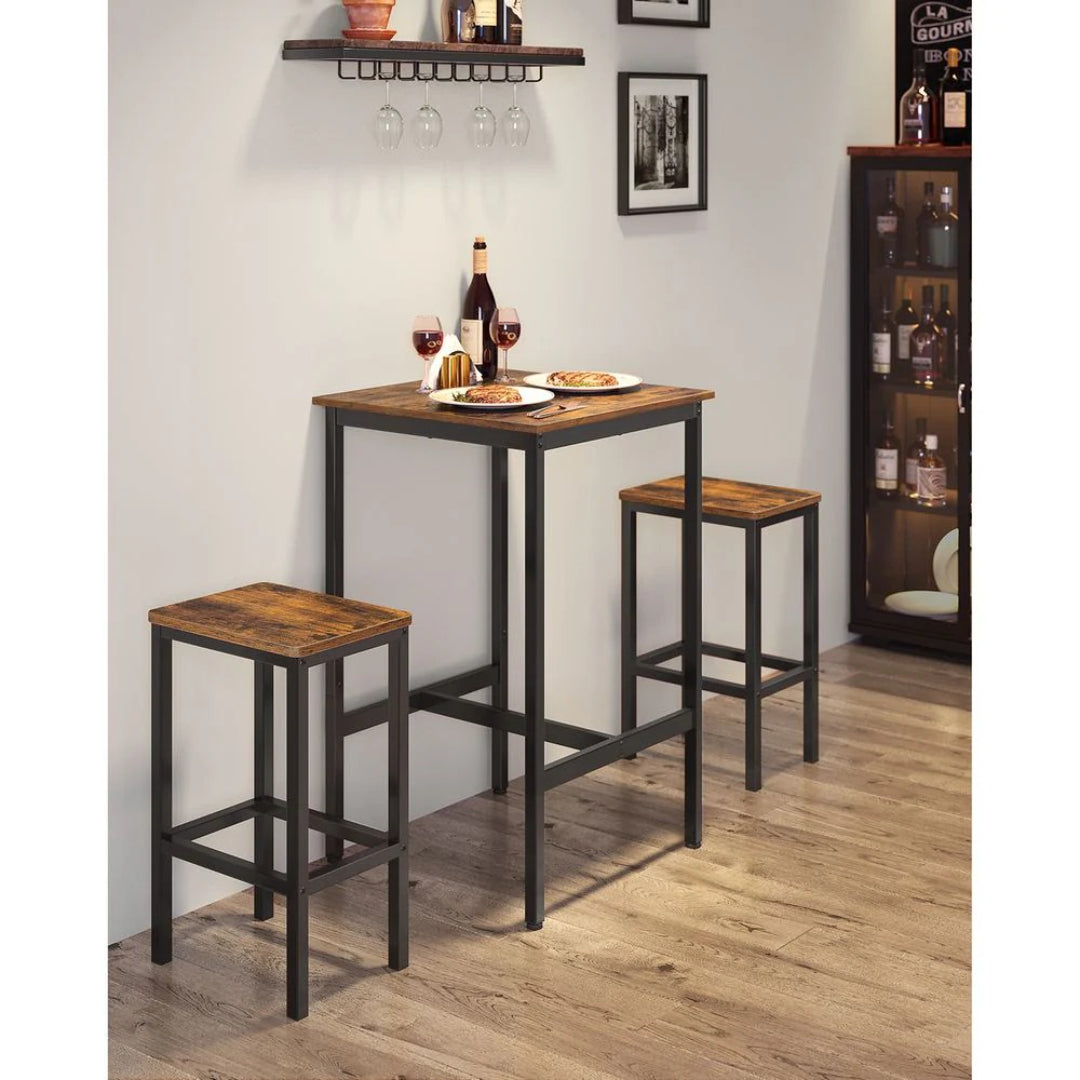 Barbord med 2 barstole til små rum, spånplade og stålstel, produktvisning 13 | Noreva Home