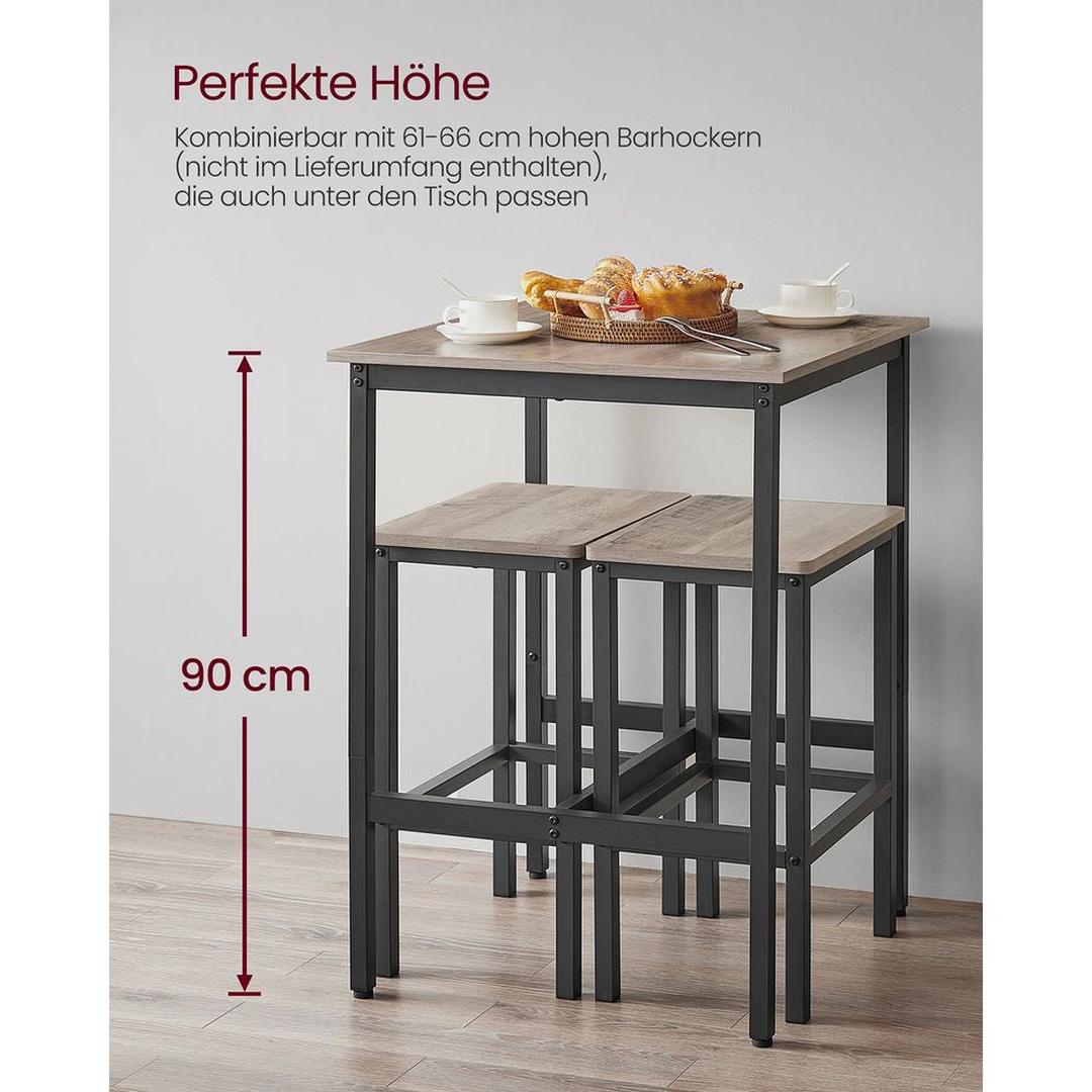 Barbord med stålstel – kvadratisk bord i industriel stil – produktvisning 10 | Noreva Home