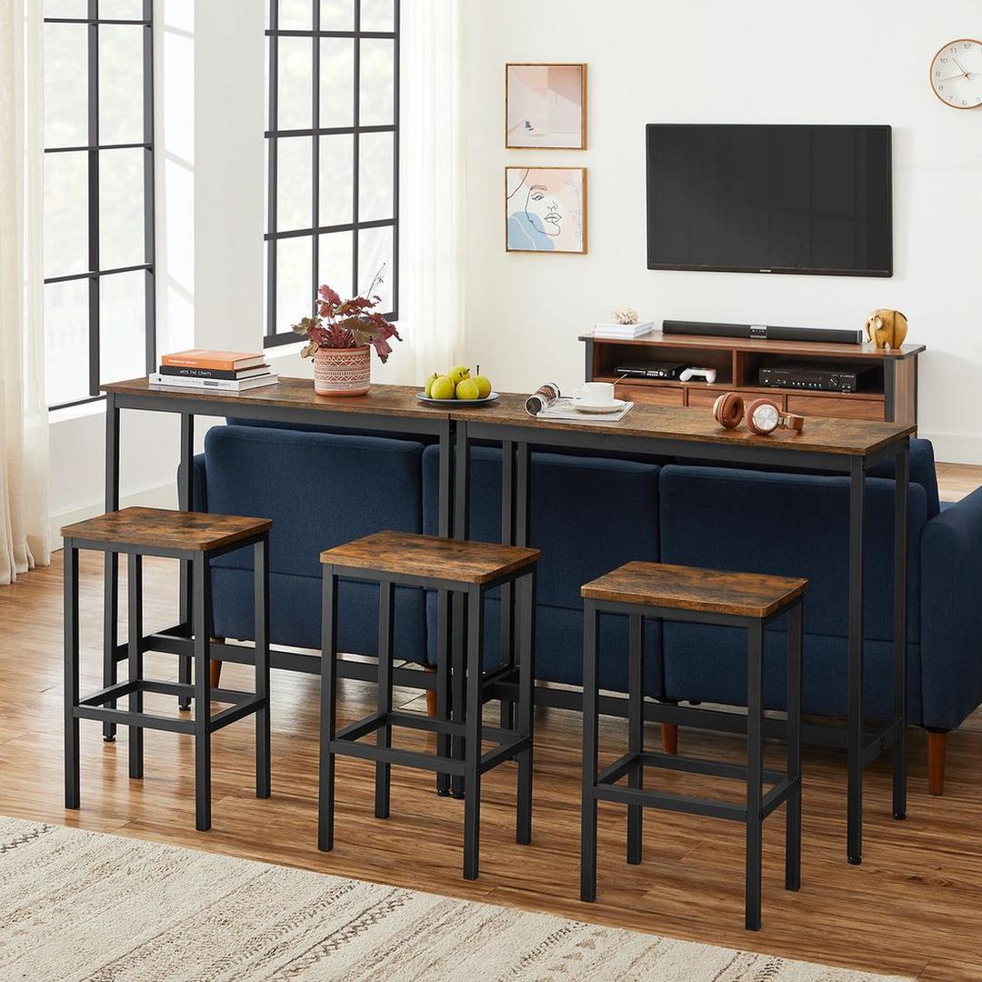 Barbordsæt i Industriel Stil – Højt Bord med Barstole til Køkken – produktvisning 6 | Noreva Home