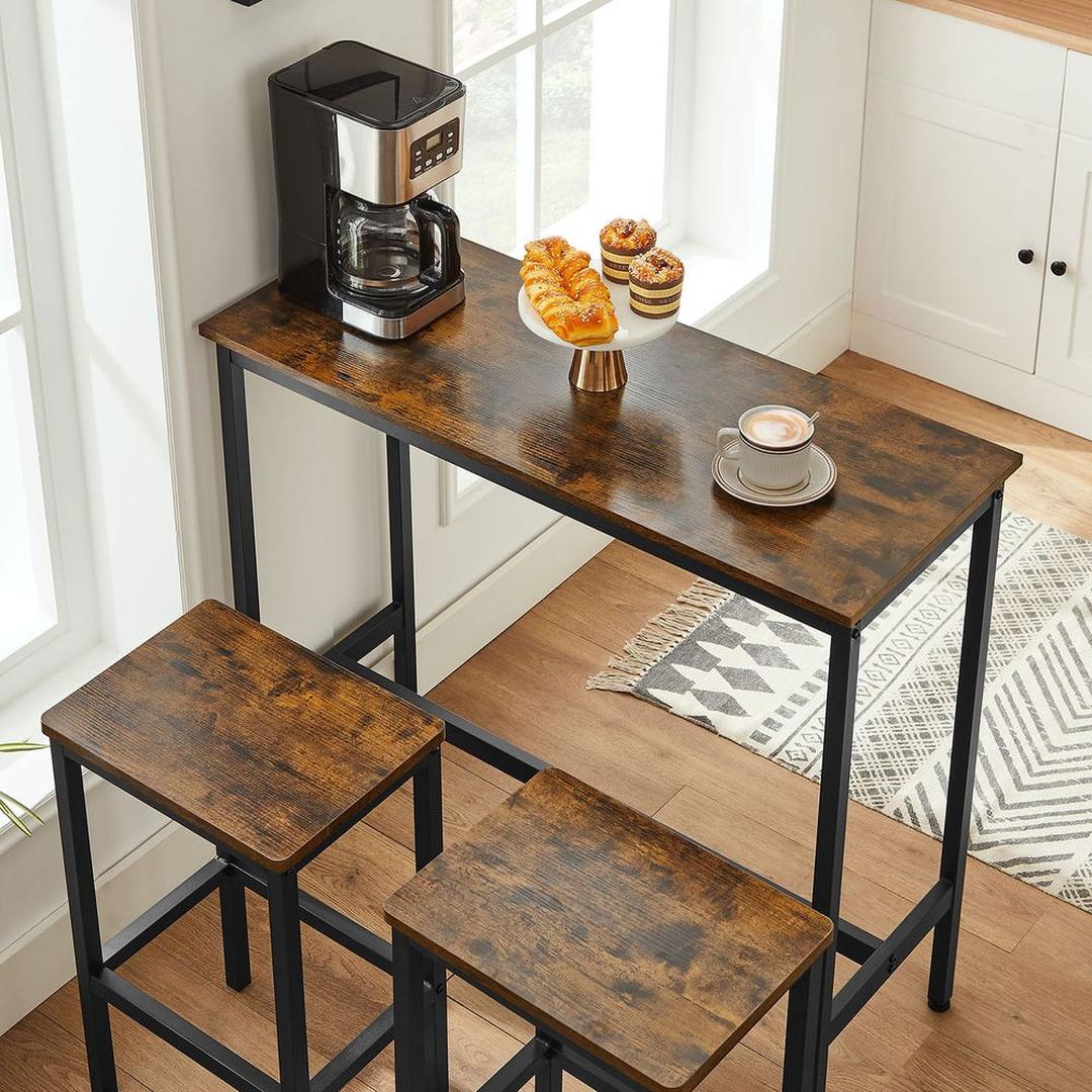 Barbordsæt i Industriel Stil – Højt Bord med Barstole til Køkken – produktvisning 8 | Noreva Home