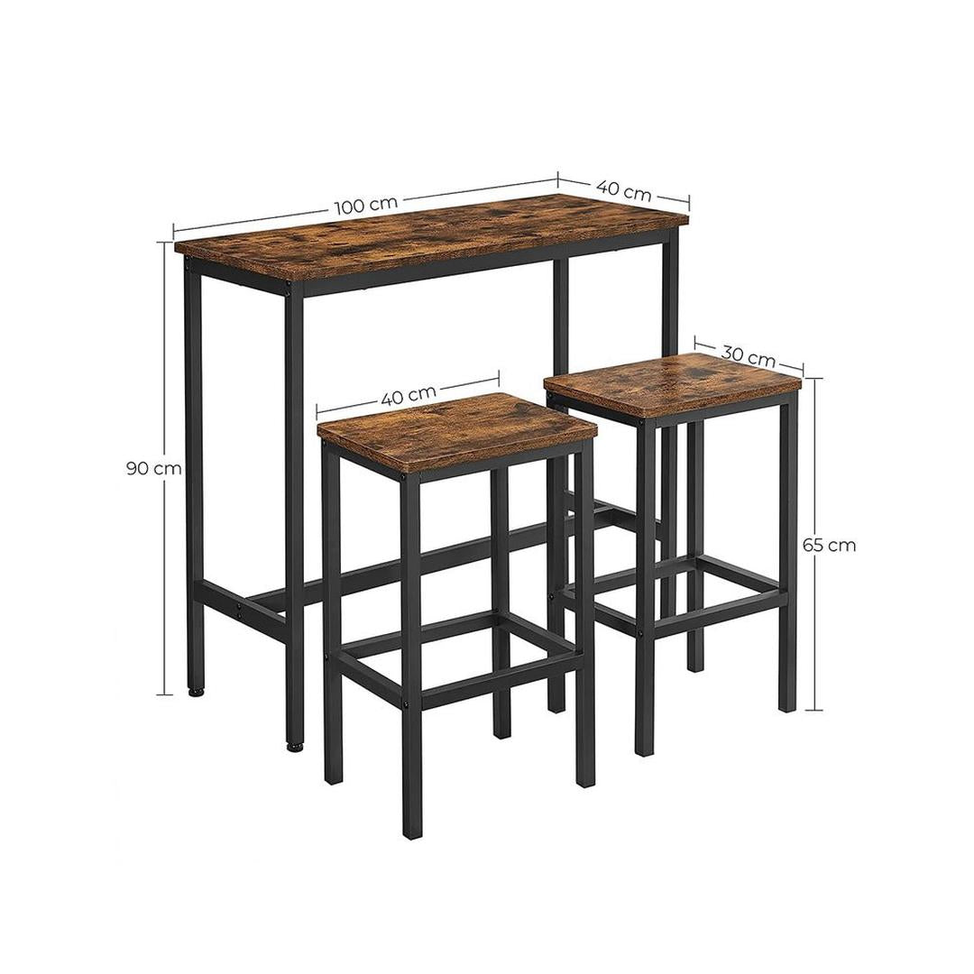 Barbordsæt i Industriel Stil – Højt Bord med Barstole til Køkken – produktvisning 9 | Noreva Home