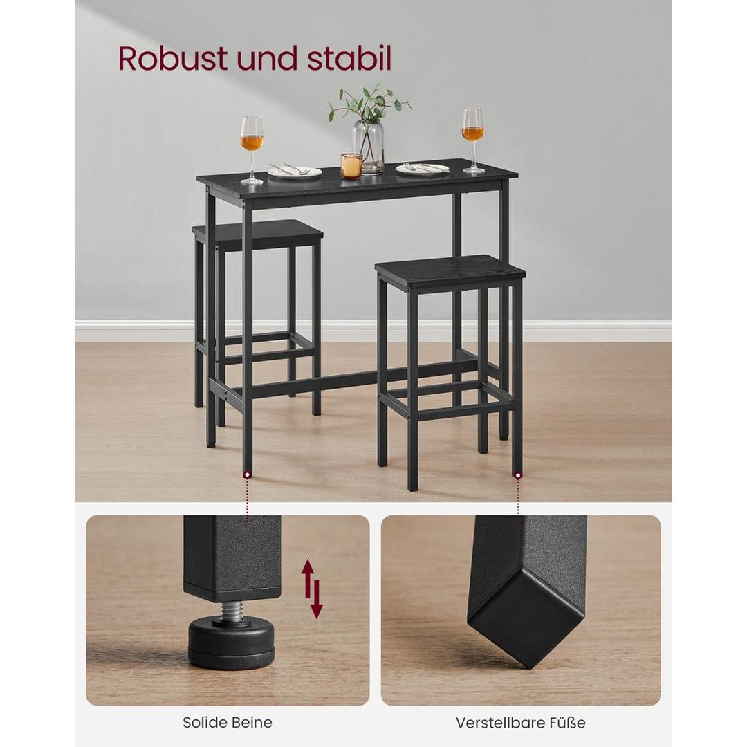 Barbordsæt i Industriel Stil – Højt Bord med Barstole til Køkken – produktvisning 17 | Noreva Home
