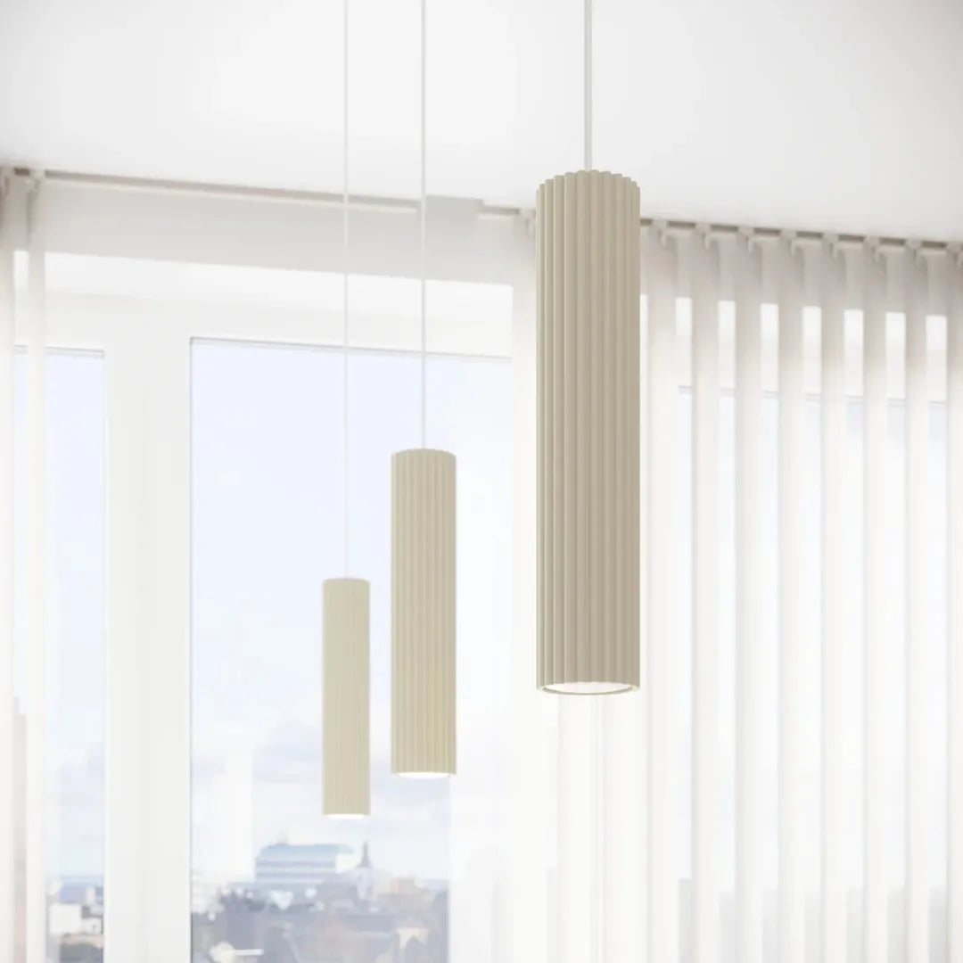 Beige Pendellampe KARBON med 1 Lyskilde – Loftlampe til Spisestue – produktvisning 4 | Noreva Home