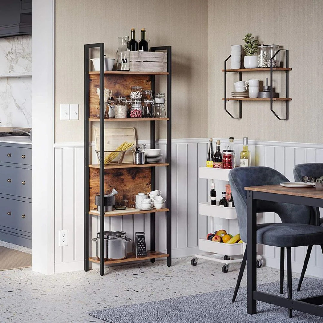 Bogreol med 5 niveauer og stålstel, 65 in høj, produktvisning 10 | Noreva Home