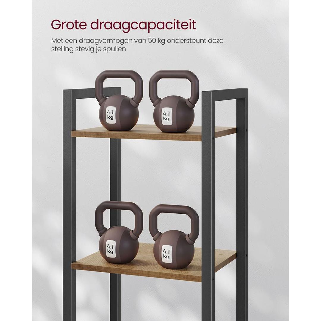 Bogreol med 6 Hylder – Industriel Opbevaringsreol af Stål og Spånplade – produktvisning 17 | Noreva Home