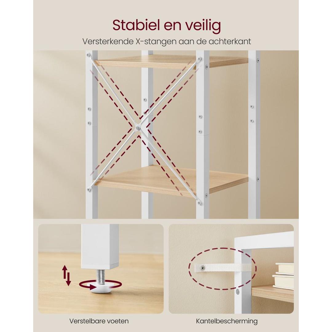 Bogreol med 6 Hylder – Industriel Opbevaringsreol af Stål og Spånplade – produktvisning 29 | Noreva Home