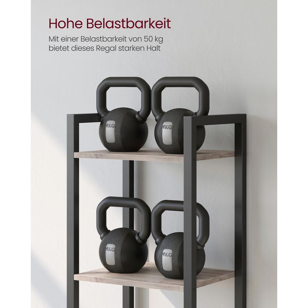 Bogreol med 6 Hylder og Håndtag – Højt Åbent Opbevaringsskab til Stue – produktvisning 30 | Noreva Home