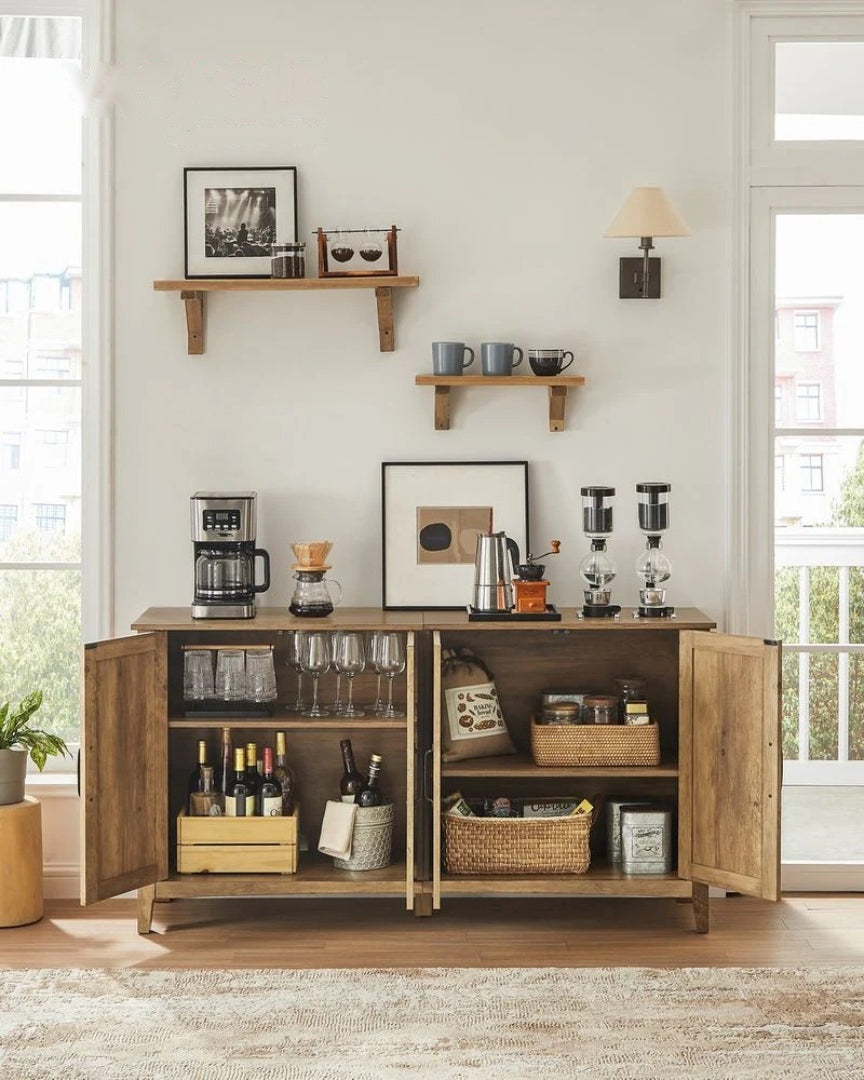 Buffetskab i landstil med 4 låger og justerbare hylder, produktvisning 10 | Noreva Home