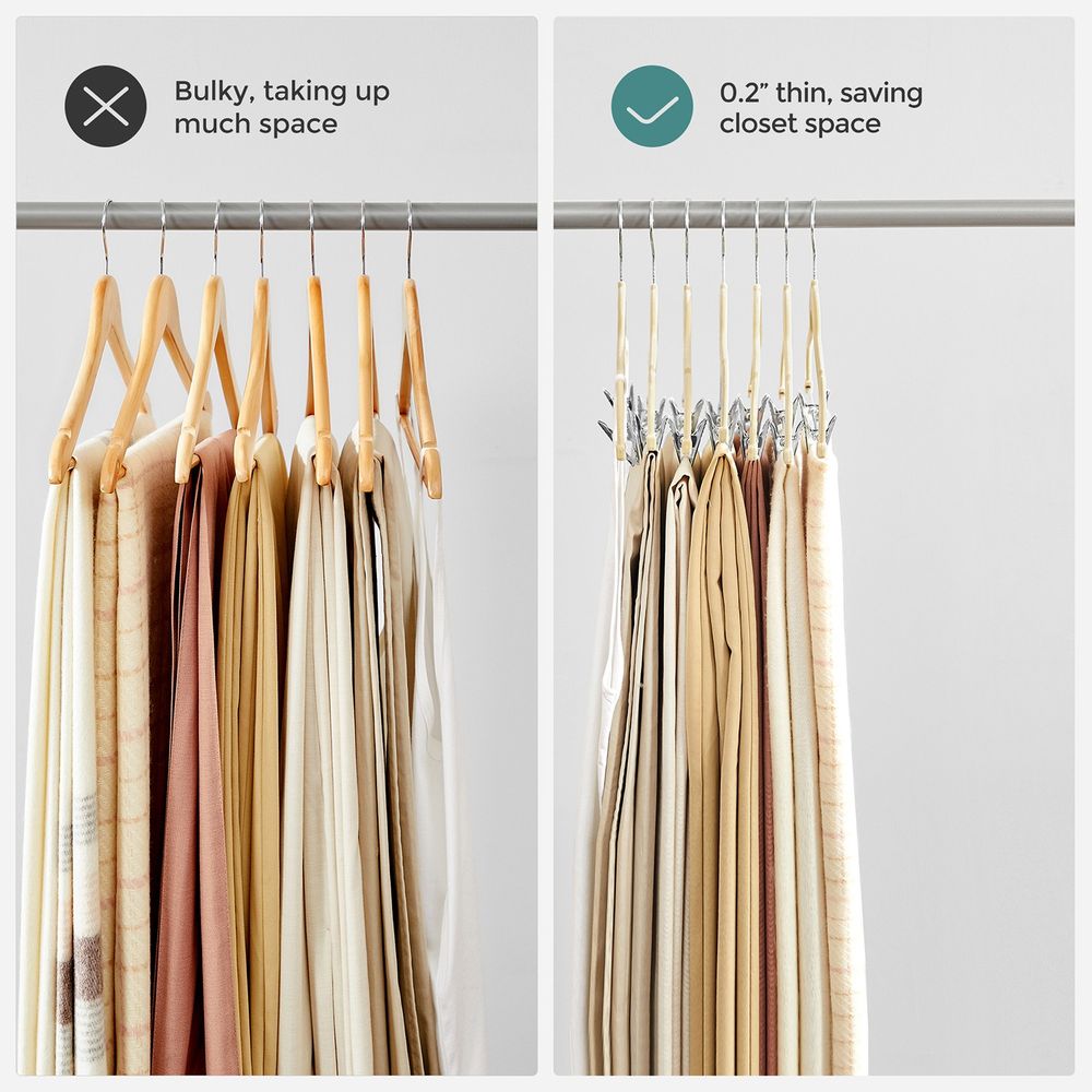 Buksebøjler i velour med justerbare clips, 20 eller 30 stk., produktvisning 25 | Noreva Home