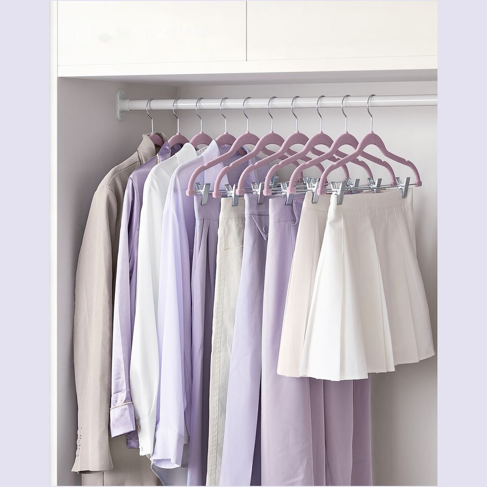 Buksebøjler i velour med justerbare clips, 20 eller 30 stk., produktvisning 39 | Noreva Home