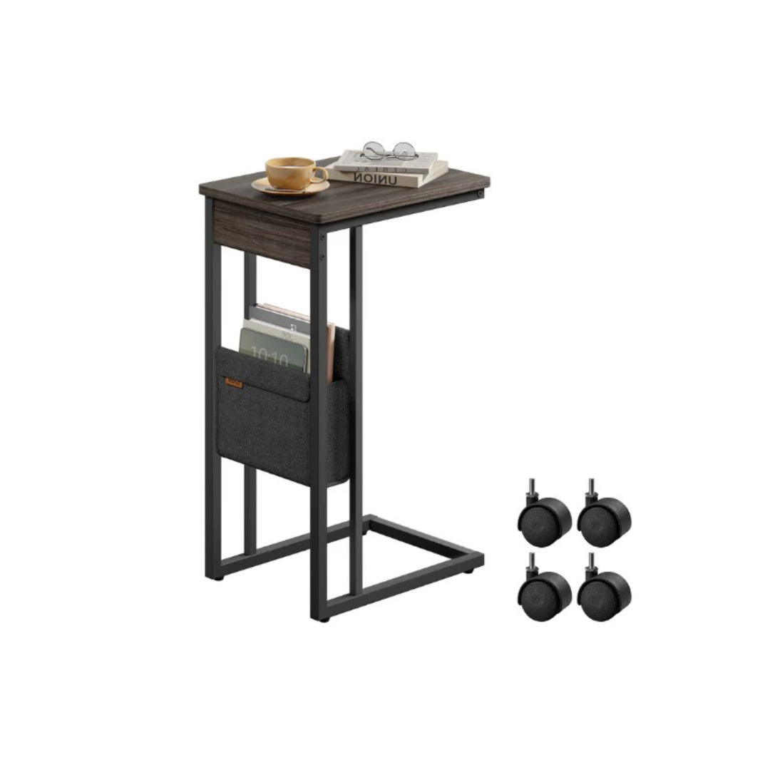 C-formet sidebord med ladestation og opbevaringspose, produktvisning 4 | Noreva Home