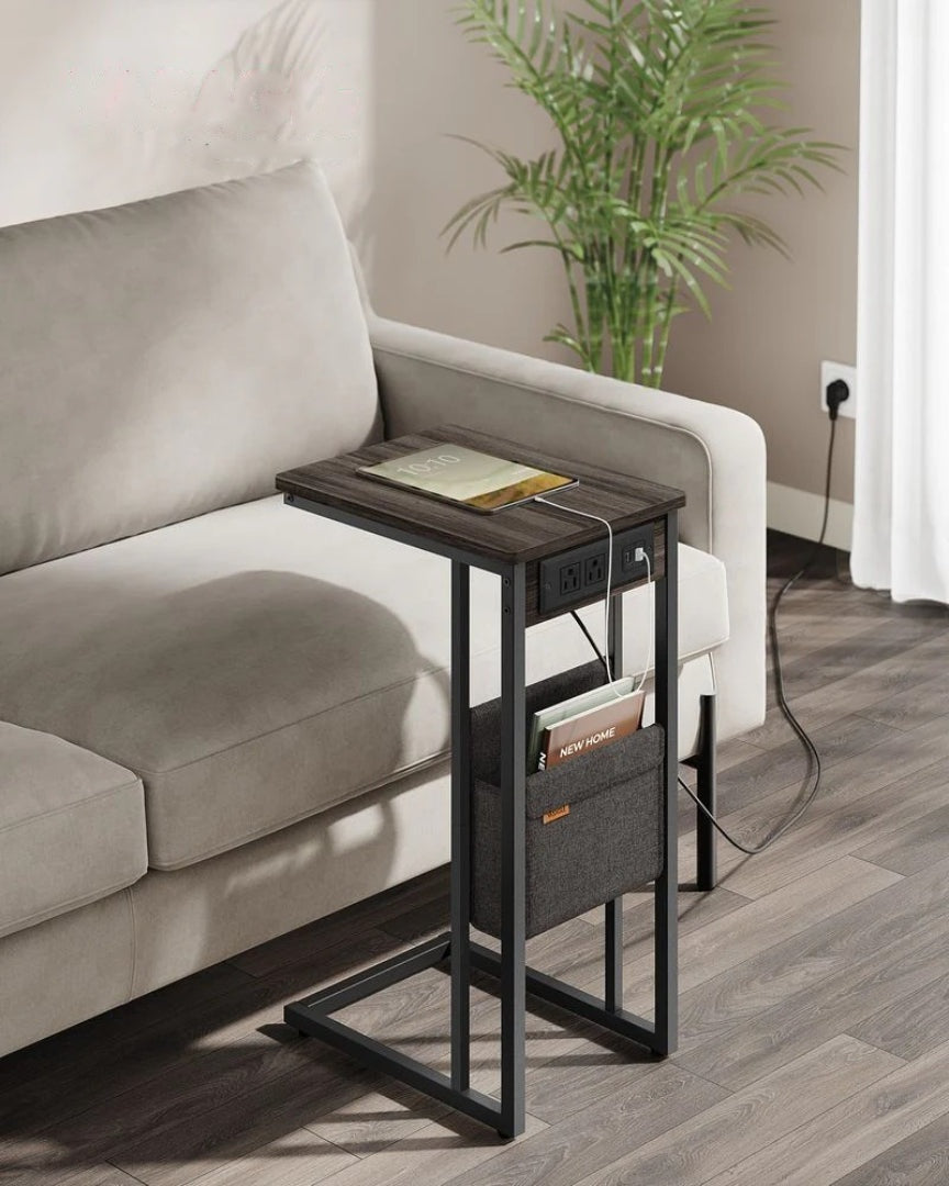 C-formet sidebord med ladestation og opbevaringspose, produktvisning 16 | Noreva Home
