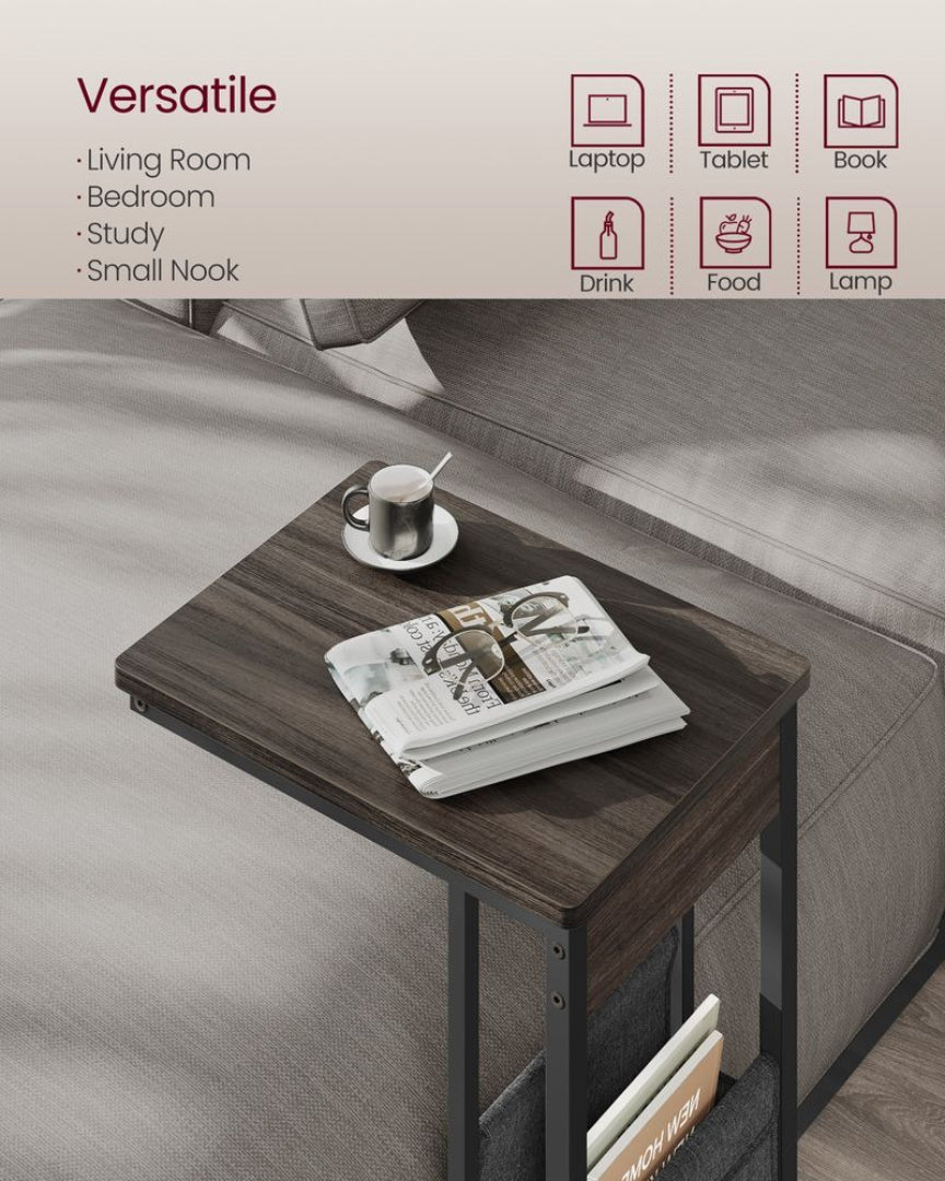C-formet sidebord med ladestation og opbevaringspose, produktvisning 23 | Noreva Home