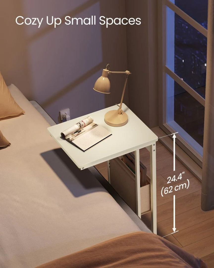 C-formet sidebord med ladestation og opbevaringspose, produktvisning 25 | Noreva Home
