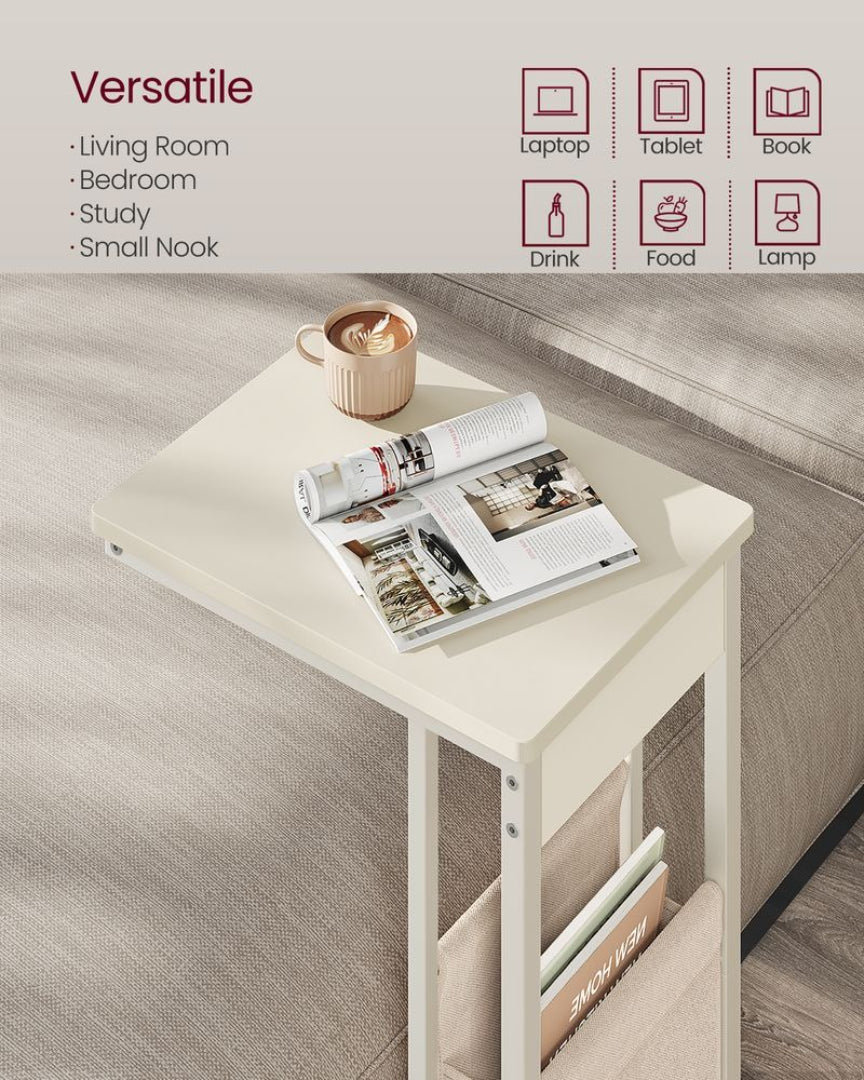 C-formet sidebord med ladestation og opbevaringspose, produktvisning 31 | Noreva Home