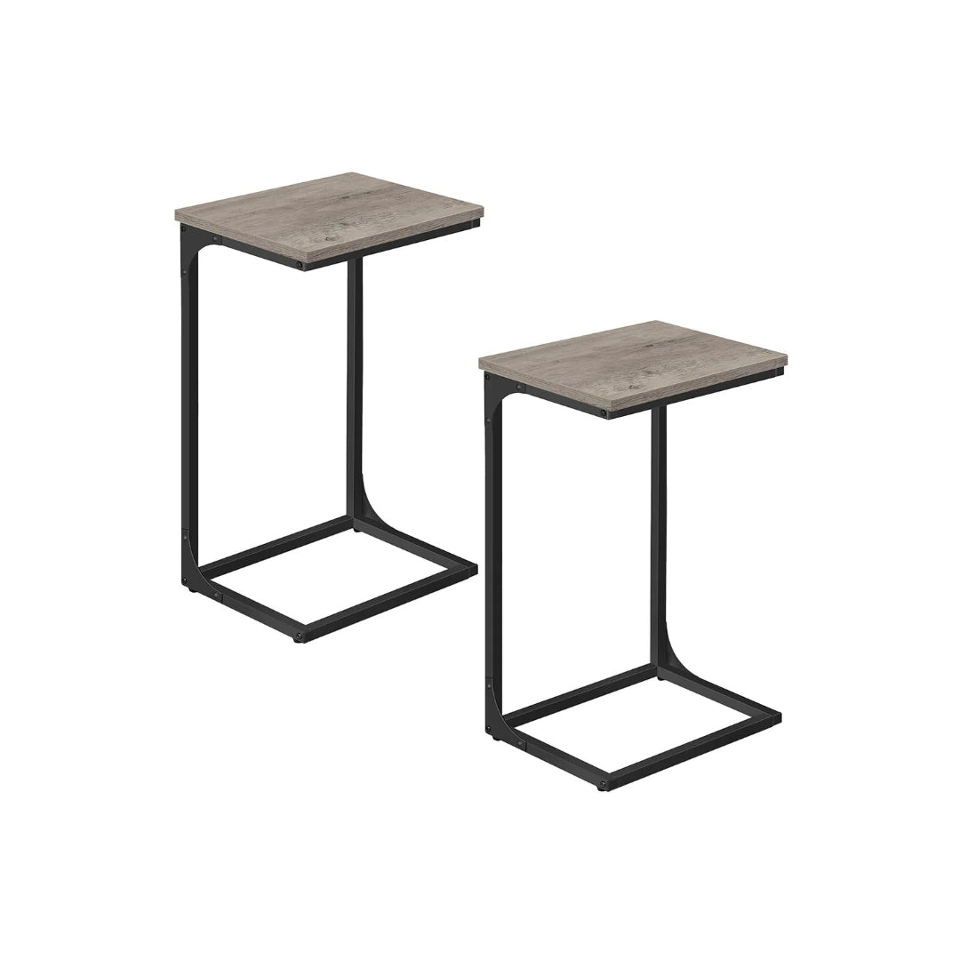 C-formet sidebord med metalstel og justerbare fødder, enkelt eller sæt med to, produktvisning 8 | Noreva Home