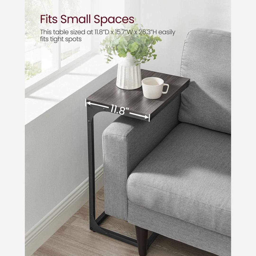 C-formet sidebord med metalstel og justerbare fødder, enkelt eller sæt med to, produktvisning 16 | Noreva Home